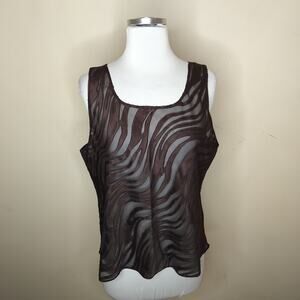 Vintage 90s Cinema Etoile Sheer Tank Top Wavy Stripe